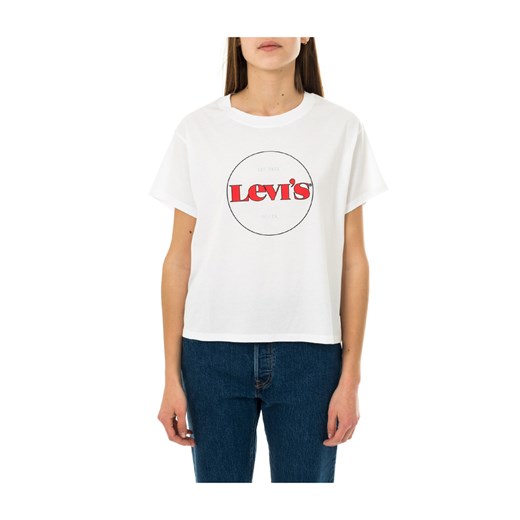 Bluzka damska Levi's z krótkim rękawem z okrągłym dekoltem na wiosnę w stylu młodzieżowym 
