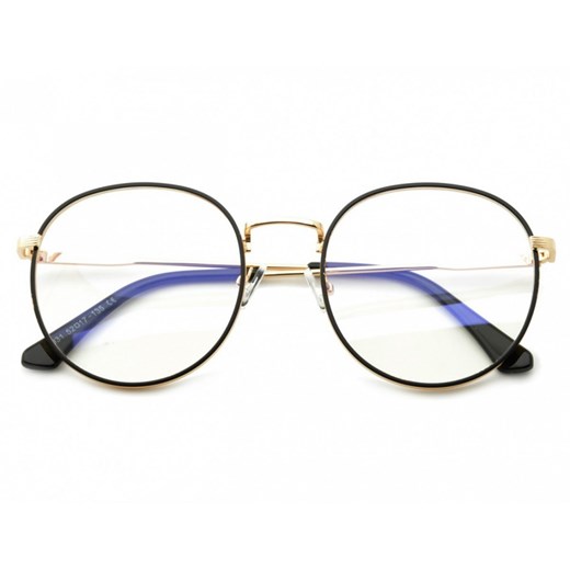 Lenonki okulary z filtrem zerówki z ANTYREFLEKSEM złoto-czarne 2525 Stylion Stylion okazja