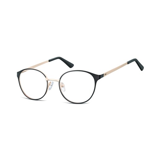 Oprawki okularowe kocie oczy damskie stalowe Sunoptic 941A czarno-złote Sunoptic Stylion