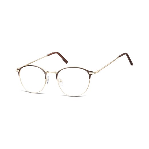 Lenonki okrągłe Okulary oprawki optyczne 933F zlote+ciemnobrązowe ze sklepu Stylion w kategorii Oprawki do okularów męskich - zdjęcie 107784231