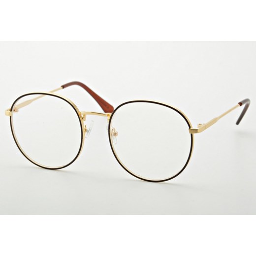 Lenonki okulary z filtrem zerówki z ANTYREFLEKSEM złoto-brązowe 2525-4 Stylion okazyjna cena Stylion