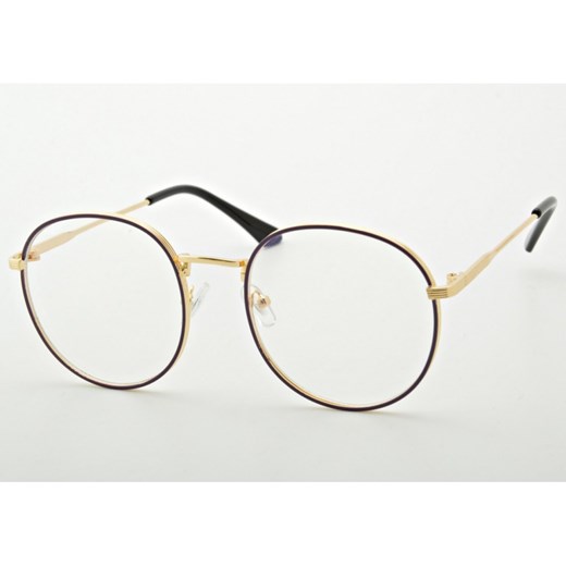 Lenonki okulary z filtrem zerówki z ANTYREFLEKSEM złoto-fioletowe 2525-3 Stylion wyprzedaż Stylion