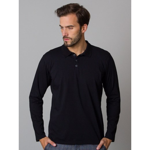 Czarna koszulka polo z długim rękawem Willsoor XXL (wzrost 188-194) promocyjna cena Willsoor