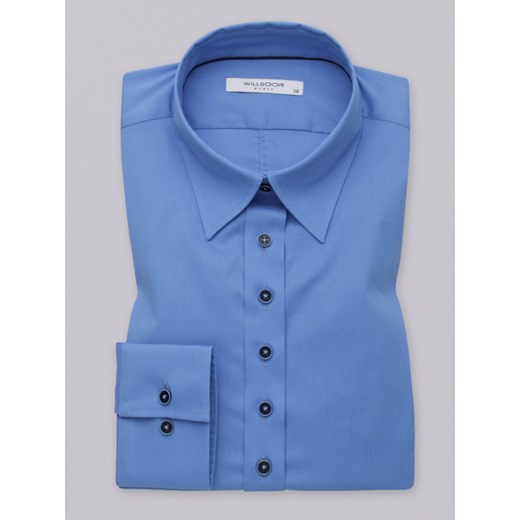 Niebieska gładka bluzka Willsoor 46 okazyjna cena Willsoor