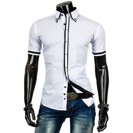 Koszula z krótkim rękawem (kx0343) - Biały dstreet bialy bawełniane