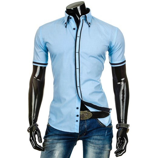 Koszula z krótkim rękawem (kx0346) - Niebieski dstreet niebieski bawełniane