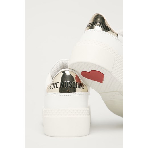 Buty sportowe damskie Love Moschino płaskie ze skóry ekologicznej 