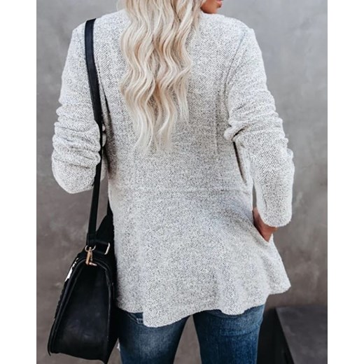 Sweter z długim rękawem prostym kieszenią szary Kendallme XL okazyjna cena Kendallme