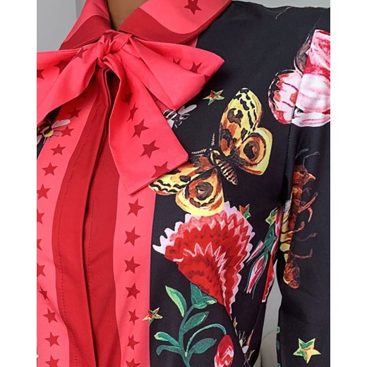 Koszula damska Kendallme z dekoltem kokardą jesienna 