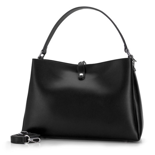 Shopper bag Wittchen na ramię czarna skórzana elegancka 