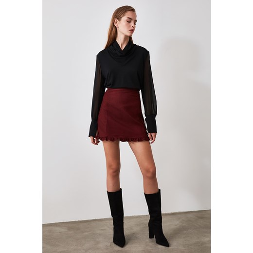 Trendyol Burgundy Frilled Skirt Trendyol 38 Factcool