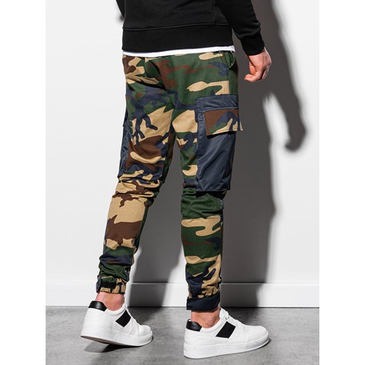 Spodnie męskie joggery P998 - moro/zielone XL ombre