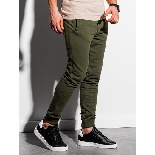 Spodnie męskie dresowe P1005 - khaki S ombre
