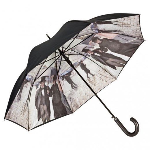 Paryż w deszczu - parasol z podwójną czaszą i skórzaną rączką Von Lilienfeld  Parasole MiaDora.pl