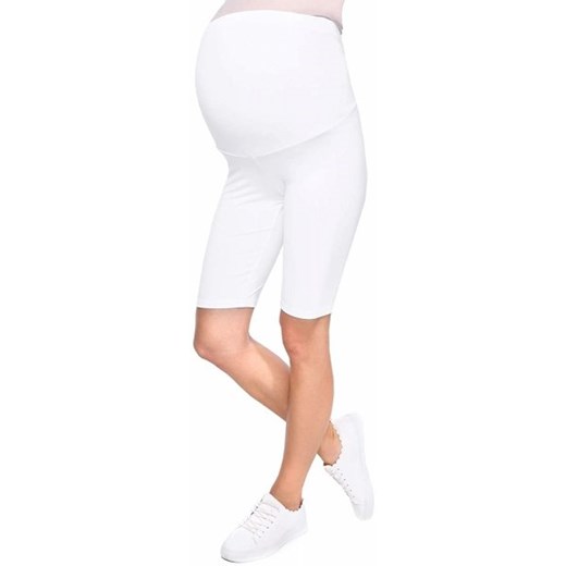 Wygodne krótkie legginsy ciążowe Mama 1052/2 komplet czarny/biały XL/XXL 42/44 MijaCulture