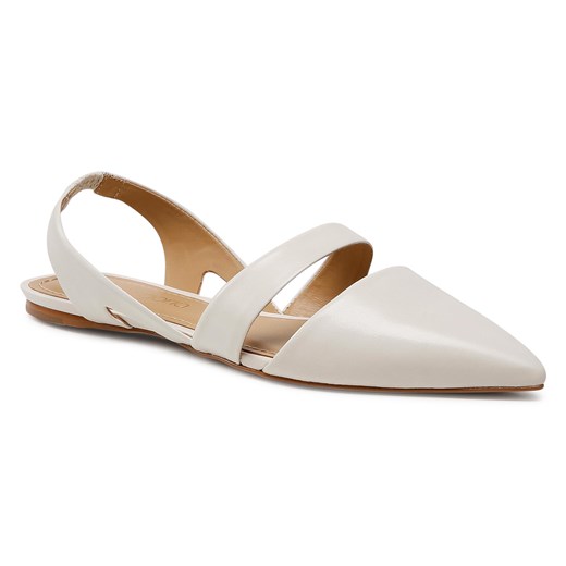 Białe sandały damskie Eva Longoria z tworzywa sztucznego na płaskiej podeszwie casual bez zapięcia 