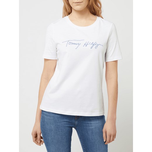 T-shirt z bawełny bio Tommy Hilfiger XL wyprzedaż Peek&Cloppenburg 