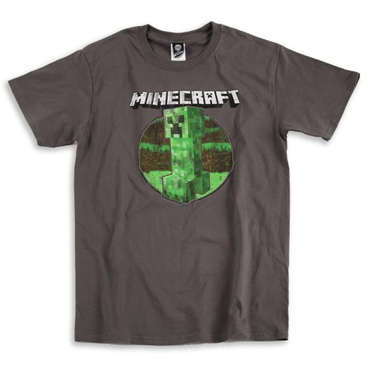 Minecraft, T-shirt chłopięcy z krótkim rękawem, rozmiar L - Wyprzedaż - ubrania i buty nawet do -50% taniej! smyk-com szary chłopięce
