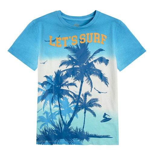 Cool Club, T-shirt chłopięcy, jasnoniebieski, palmy, Let's surf Cool Club 152 smyk
