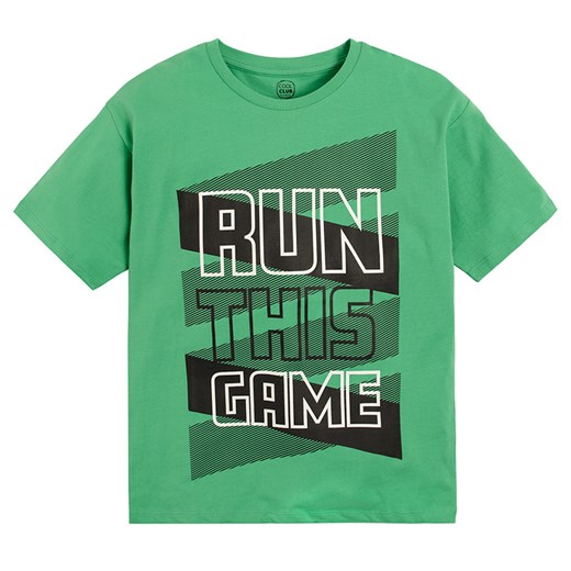 Cool Club, T-shirt chłopięcy, zielony, Run this game Cool Club 164 smyk