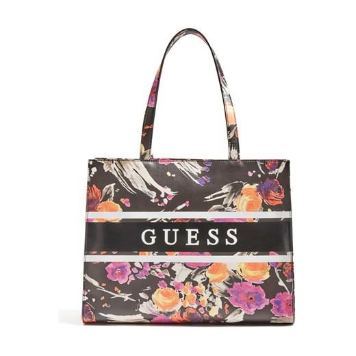 Shopper bag Guess w stylu młodzieżowym z nadrukiem bez dodatków wielokolorowa 