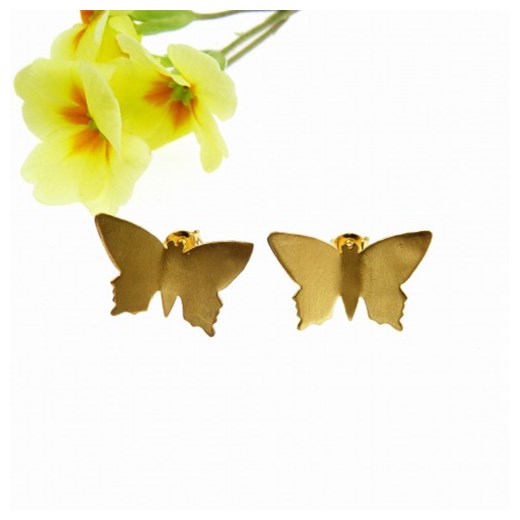 Kolczyki gold butterfly na sztyftach Venus Galeria Venus Galeria - Magiczny Ogród Biżuterii Srebrnej
