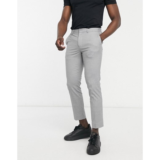 Burton Menswear – Szare eleganckie spodnie marchewki w pepitkę-Czarny Burton Menswear W34 Short Asos Poland
