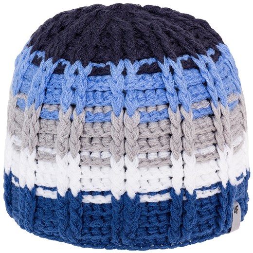 Czapka dla małych chłopców JCAM112Z - niebieski  promocyjna cena 4F