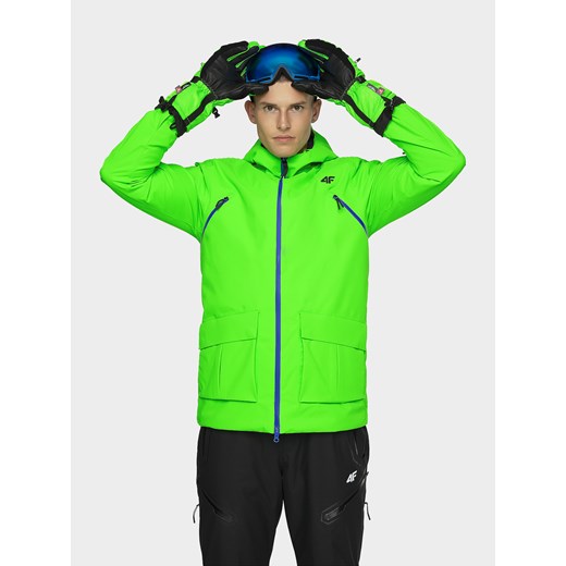 Kurtka narciarska męska KUMN162 - zielony neon S,M,L,XL,XXL 4F wyprzedaż
