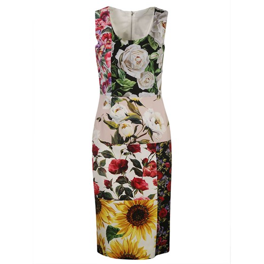 Sukienka Dolce & Gabbana maxi w kwiaty bez rękawów 