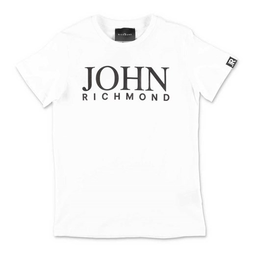 John Richmond bluzka dziewczęca z napisami z krótkim rękawem na lato 