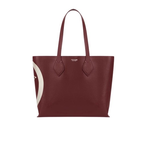 Shopper bag Trussardi elegancka matowa ze skóry na ramię 