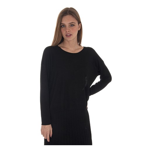 Czarny sweter damski Absolut Cashmere z okrągłym dekoltem casual 