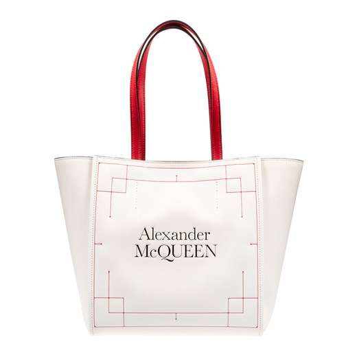 Shopper bag Alexander McQueen biała duża matowa 