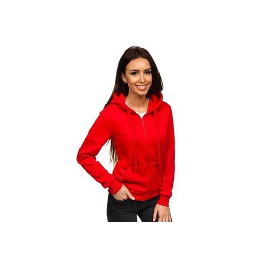 Bluza damska z kapturem czerwona Denley W03 S promocja denley damskie