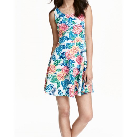 Sukienka H&M na ramiączkach mini w kwiaty 