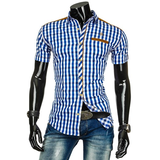 Koszula z krótkim rękawem (kx0336) - Niebieski dstreet niebieski bawełniane