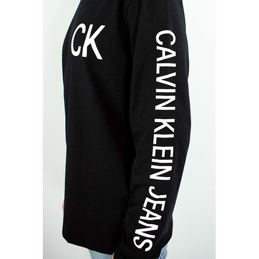 T-shirt męski Calvin Klein z długimi rękawami z napisami 