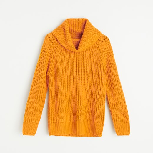 Reserved - Sweter z luźnym golfem - Żółty Reserved S okazyjna cena Reserved