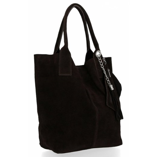 Włoskie Torebki Skórzane Uniwersalny Shopper Bag Czekolada (kolory) Genuine Leather PaniTorbalska