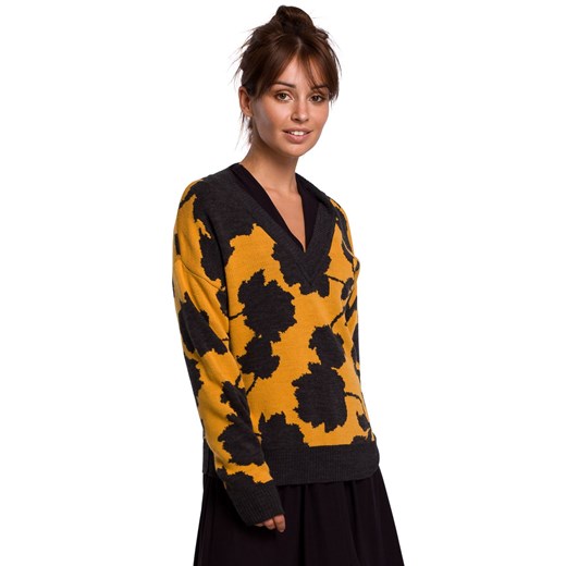 BK056 Sweter w kwiaty - model 3 ze sklepu Świat Bielizny w kategorii Swetry damskie - zdjęcie 108949521
