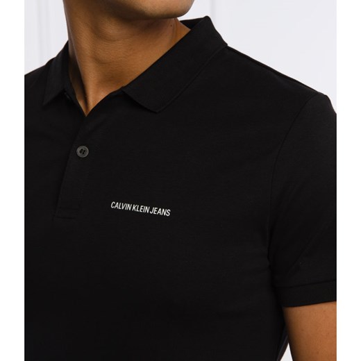 T-shirt męski czarny Calvin Klein z bawełny letni z krótkim rękawem 