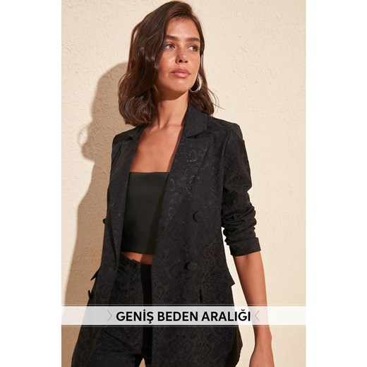 Trendyol Black Blazer Jacquard Jacket Trendyol 42 Factcool
