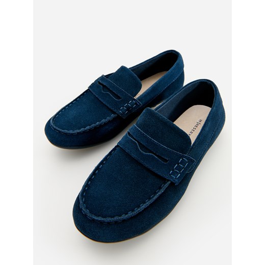 Reserved - Klasyczne skórzane loafersy - Granatowy Reserved 32 Reserved