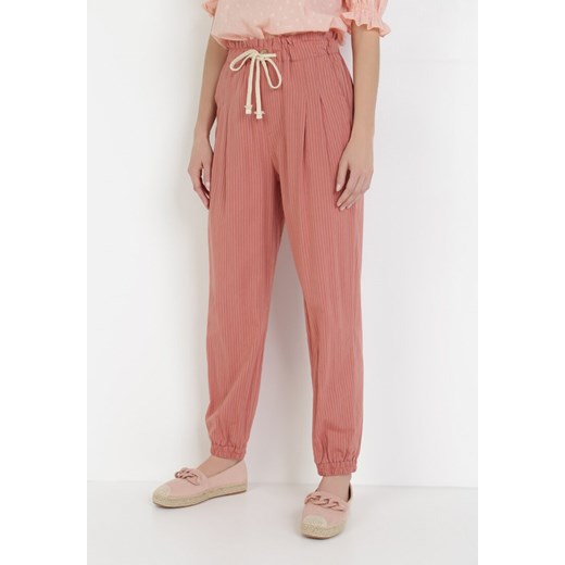 Ciemnoróżowe Spodnie Lithophi ze sklepu Born2be Odzież w kategorii Spodnie damskie - zdjęcie 109004950