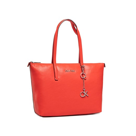 Shopper bag Calvin Klein duża bez dodatków czerwona 
