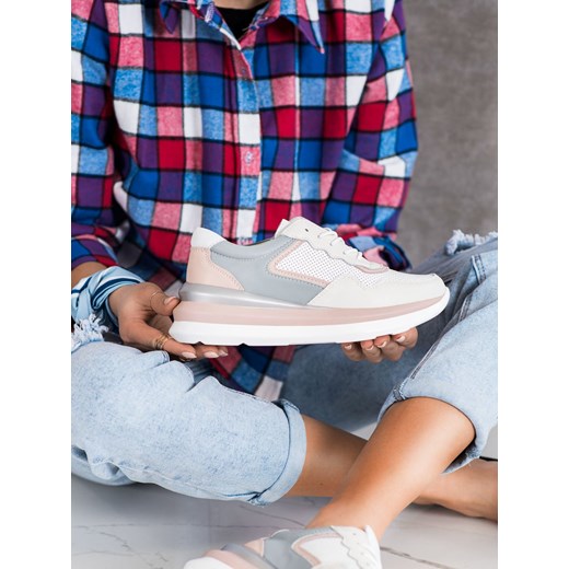 Białe buty sportowe damskie CzasNaButy sneakersy na platformie
