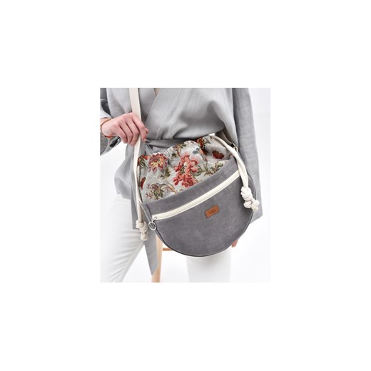 Torebka listonoszka "CROSSERKA", szara dzika róża Mebags średnia me&BAGS