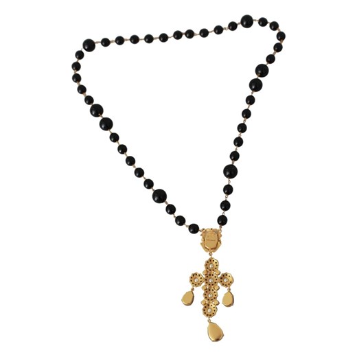Brass Beads Crystal Cross Chain Necklace Dolce & Gabbana ONESIZE okazja showroom.pl