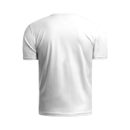 T-shirt męski Risardi biały z nadrukami 